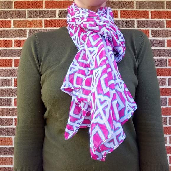 Pink and White Soft and Airy Scarf - Picture 2 of 4